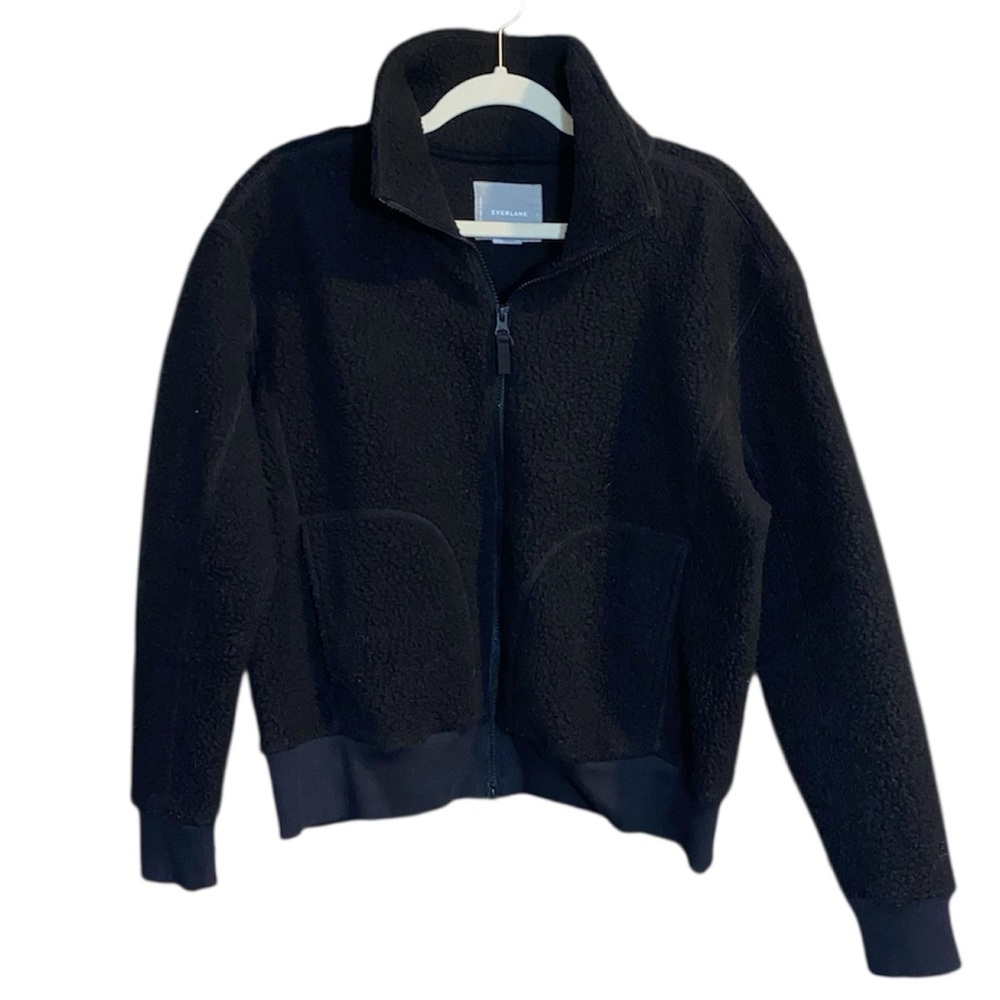 Everlane Black Sherpa Jacket, Size Large